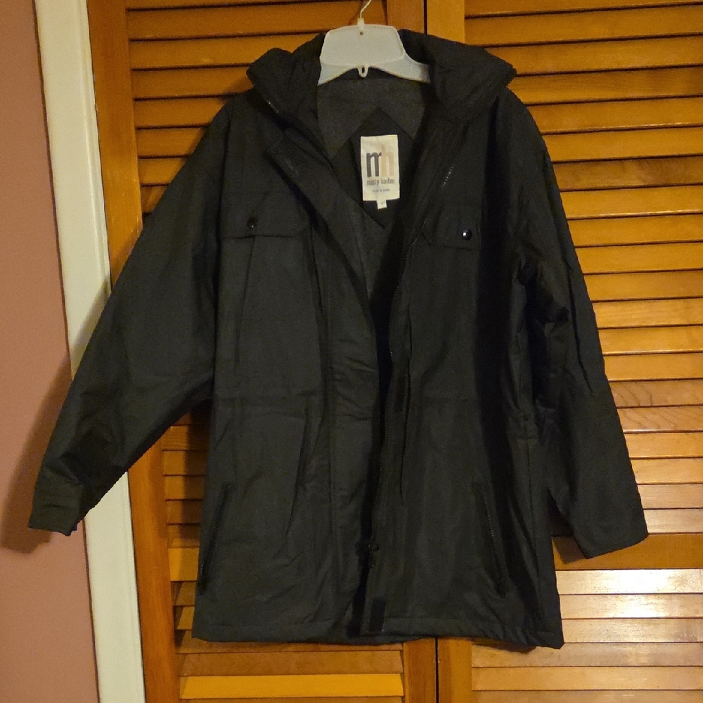 Women's Black Hooded Pea Coat